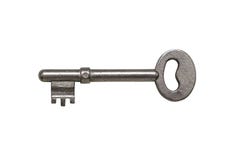 Antieke Zilveren geïsoleerde Bronssleutel stock afbeeldingen Antieke Zilveren geïsoleerde Bronssleutel stock afbeeldingen