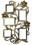Antiker goldener Fotorahmen mit Elementen der geschmiedeten Blumenverzierung Stellen Sie 5 fünf Rahmen ein Getrennt auf weißem Hi lizenzfreies stockbild Antiker goldener Fotorahmen mit Elementen der geschmiedeten Blumenverzierung Stellen Sie 5 fünf Rahmen ein Getrennt auf weißem Hi lizenzfreies stockbild