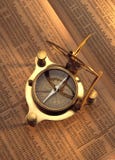 Antique compass on stock index royalty free stock photos Antique compass on stock index royalty free stock photos