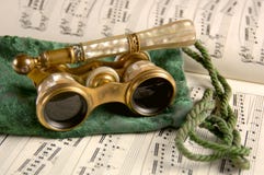 Antique Opera Glasses on Sheet Music
