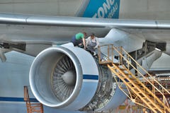 Antonov An-124 Ruslan Maintenance Stock Image