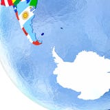 Antractic στην πολιτική σφαίρα με τις σημαίες διανυσματική απεικόνιση Antractic στην πολιτική σφαίρα με τις σημαίες διανυσματική απεικόνιση