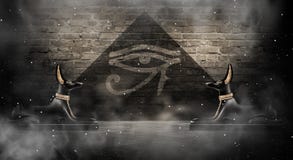 Anubis av den forntida Egypten guden av död Mörk abstrakt egyptisk bakgrund vektor illustrationer Anubis av den forntida Egypten guden av död Mörk abstrakt egyptisk bakgrund vektor illustrationer