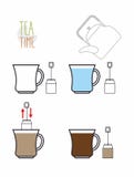 Anvisningste Infographics moment som gör te från påsen Ve royaltyfri illustrationer Anvisningste Infographics moment som gör te från påsen Ve royaltyfri illustrationer