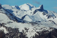 Anzere after the ski season has finished royalty free stock image Anzere after the ski season has finished royalty free stock image