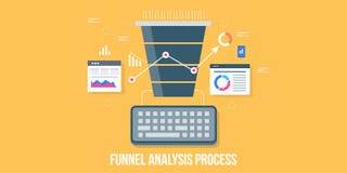 Análisis del embudo de las ventas, informe de comercialización del embudo, optimización de la conversión, concepto de la tecnolog ilustración del vector Análisis del embudo de las ventas, informe de comercialización del embudo, optimización de la conversión, concepto de la tecnolog ilustración del vector