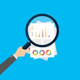 Análisis financiero, concepto del análisis de negocio, vidrio de la lupa con el gráfico de barra en fondo rojo Icono plano del es libre illustration Análisis financiero, concepto del análisis de negocio, vidrio de la lupa con el gráfico de barra en fondo rojo Icono plano del es libre illustration