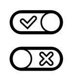Apagar de palanca del botón o girar los iconos del resbalador para la web plana del vector Icono del botón de la palanca de UI, e ilustración del vector Apagar de palanca del botón o girar los iconos del resbalador para la web plana del vector Icono del botón de la palanca de UI, e ilustración del vector