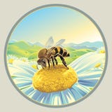 Ape su un fiore illustrazione di stock Ape su un fiore illustrazione di stock