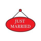 Apenas casou o sinal e o símbolo do vetor do ícone isolados no fundo branco ilustração stock Apenas casou o sinal e o símbolo do vetor do ícone isolados no fundo branco ilustração stock