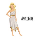 Aphrodite, ancient Greek goddess of Love and Beauty. Mythology. Flat vector illustration. Isolated on white background. royalty free illustration Aphrodite, ancient Greek goddess of Love and Beauty. Mythology. Flat vector illustration. Isolated on white background. royalty free illustration