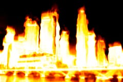 Apocalipsis ardiente de la ciudad fotografía de archivo Apocalipsis ardiente de la ciudad fotografía de archivo
