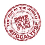Apocalypse grunge rubber stamp. Red grunge rubber stamp with the text 2012 the end of the world written inside the stamp. Apocalypse concept stock illustration Apocalypse grunge rubber stamp. Red grunge rubber stamp with the text 2012 the end of the world written inside the stamp. Apocalypse concept stock illustration