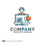 apoio, bate-papo, cliente, serviço, ajuda Logo Design Azul e Ora ilustração do vetor apoio, bate-papo, cliente, serviço, ajuda Logo Design Azul e Ora ilustração do vetor