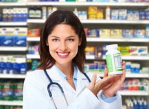 Apothekervrouw. stock foto Apothekervrouw. stock foto