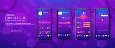 App móvel móvel limpo do conceito de projeto de UI ilustração royalty free App móvel móvel limpo do conceito de projeto de UI ilustração royalty free