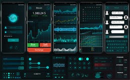 App διεπαφών πρότυπο για να ανταλλάξει την πλατφόρμα UI UX απεικόνιση αποθεμάτων App διεπαφών πρότυπο για να ανταλλάξει την πλατφόρμα UI UX απεικόνιση αποθεμάτων