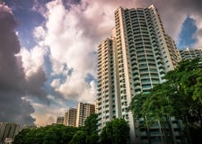 Appartamento residenziale pubblico dell'alloggio di Singapore in Senja immagine stock libera da diritti Appartamento residenziale pubblico dell'alloggio di Singapore in Senja immagine stock libera da diritti