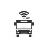 Appartement d'icône de Wi-Fi d'autobus illustration libre de droits Appartement d'icône de Wi-Fi d'autobus illustration libre de droits