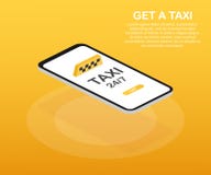 Appelez un taxi Bannière de taxi isométrique Illustration horizontale d'application d'ordre de service mobile en ligne de taxi Il illustration stock Appelez un taxi Bannière de taxi isométrique Illustration horizontale d'application d'ordre de service mobile en ligne de taxi Il illustration stock