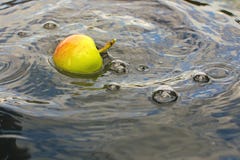 Apple cayó en el agua imagenes de archivo Apple cayó en el agua imagenes de archivo