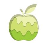 Apple konturmall Melted flödande bakgrund för driftstopp för limefruktgräsplan papper klippta ut lager 3d vektor illustrationer Apple konturmall Melted flödande bakgrund för driftstopp för limefruktgräsplan papper klippta ut lager 3d vektor illustrationer