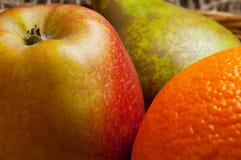 Apple, laranja, e fruto da pera Imagem de Stock Royalty Free