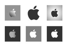 Apple logouppsättning på vit bakgrund stock illustrationer Apple logouppsättning på vit bakgrund stock illustrationer