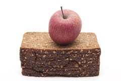 Apple On Wholemeal Bread Stock Images