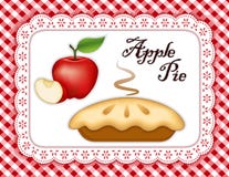 Apple Pie, Lace Doily Place Mat, Red gingham