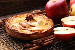 Apple Tart. Gourmet Traditional Holiday Apple Pie Sweet Baked De Royalty Free Stock Photos