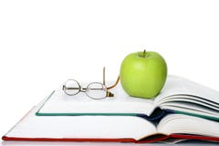 Apple With Books Stock Image