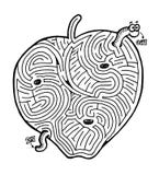 Apple with worm maze
