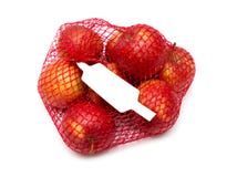 Apples Packaged In The Red Net Stock Photography