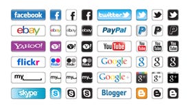 Apps knappar för social nätverkande stock illustrationer Apps knappar för social nätverkande stock illustrationer