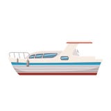 Apresse o barco, iate, estilo dos desenhos animados, ilustração do vetor, isolada ilustração stock Apresse o barco, iate, estilo dos desenhos animados, ilustração do vetor, isolada ilustração stock