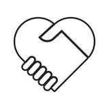 apretón de manos con el icono del amor Elemento de la conversación y de la amistad para el concepto y el icono móviles de los app ilustración del vector apretón de manos con el icono del amor Elemento de la conversación y de la amistad para el concepto y el icono móviles de los app ilustración del vector
