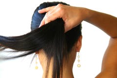 Apretón y ponytail de la mano Apretón y ponytail de la mano