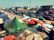 Upside view of Kaneshie station, Accrá, Ghana royalty free stock photo Upside view of Kaneshie station, Accrá, Ghana royalty free stock photo
