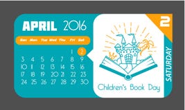2 April Books for Young. Calendar for each day on April 2. Holiday - Books for Young ( Children's Book Day). Icon in the flat style stock illustration 2 April Books for Young. Calendar for each day on April 2. Holiday - Books for Young ( Children's Book Day). Icon in the flat style stock illustration
