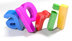 3. April buntes D schreiben - Wiedergabe 3D lizenzfreie abbildung 3. April buntes D schreiben - Wiedergabe 3D lizenzfreie abbildung