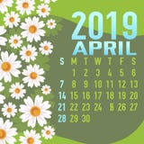 April 2019 calendar template with abstract royalty free illustration April 2019 calendar template with abstract royalty free illustration