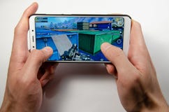 April, 2019 Kramatorsk, de Oekra?ne Mobiele toepassingsans spelen royalty-vrije stock fotografie April, 2019 Kramatorsk, de Oekra?ne Mobiele toepassingsans spelen royalty-vrije stock fotografie