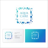 Aqua Care-embleem Kuuroordembleem Mineraal natuurlijk schoonheidsmiddelenembleem Identiteit, adreskaartje Mooie brieven en waterb stock illustratie Aqua Care-embleem Kuuroordembleem Mineraal natuurlijk schoonheidsmiddelenembleem Identiteit, adreskaartje Mooie brieven en waterb stock illustratie