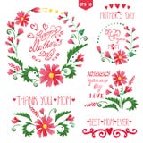 Aquarell Blumen-goup, Schlagzeilen eingestellt Mutter und Tochter vektor abbildung Aquarell Blumen-goup, Schlagzeilen eingestellt Mutter und Tochter vektor abbildung