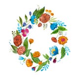 Aquarelle floral composition for card design or decoration element. Isolated hand drawn watercolor wreath composed of stock illustration Aquarelle floral composition for card design or decoration element. Isolated hand drawn watercolor wreath composed of stock illustration