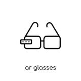 ar glasses icon. Trendy modern flat linear vector ar glasses icon on white background from thin line Artificial Intelligence, Fut stock illustration ar glasses icon. Trendy modern flat linear vector ar glasses icon on white background from thin line Artificial Intelligence, Fut stock illustration