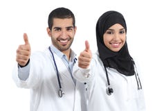Arab Saudi Emirates Doctors Happy With Thums Up Stock Photos Arab Saudi Emirates Doctors Happy With Thums Up Stock Photos