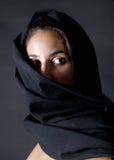 Arabian Woman With Black Vell Royalty Free Stock Photos
