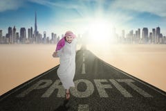 Arabic businessman with Profit word royalty free stock photos Arabic businessman with Profit word royalty free stock photos